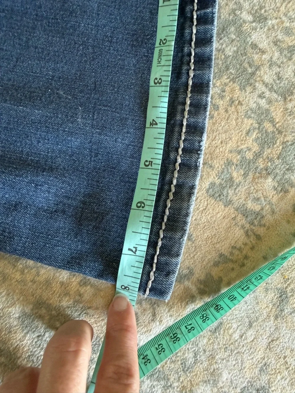 Maurices Women’s Dark Blue Flare Jeans with Rhinestone Details, Size 7/8 Short - Picture 7 of 9